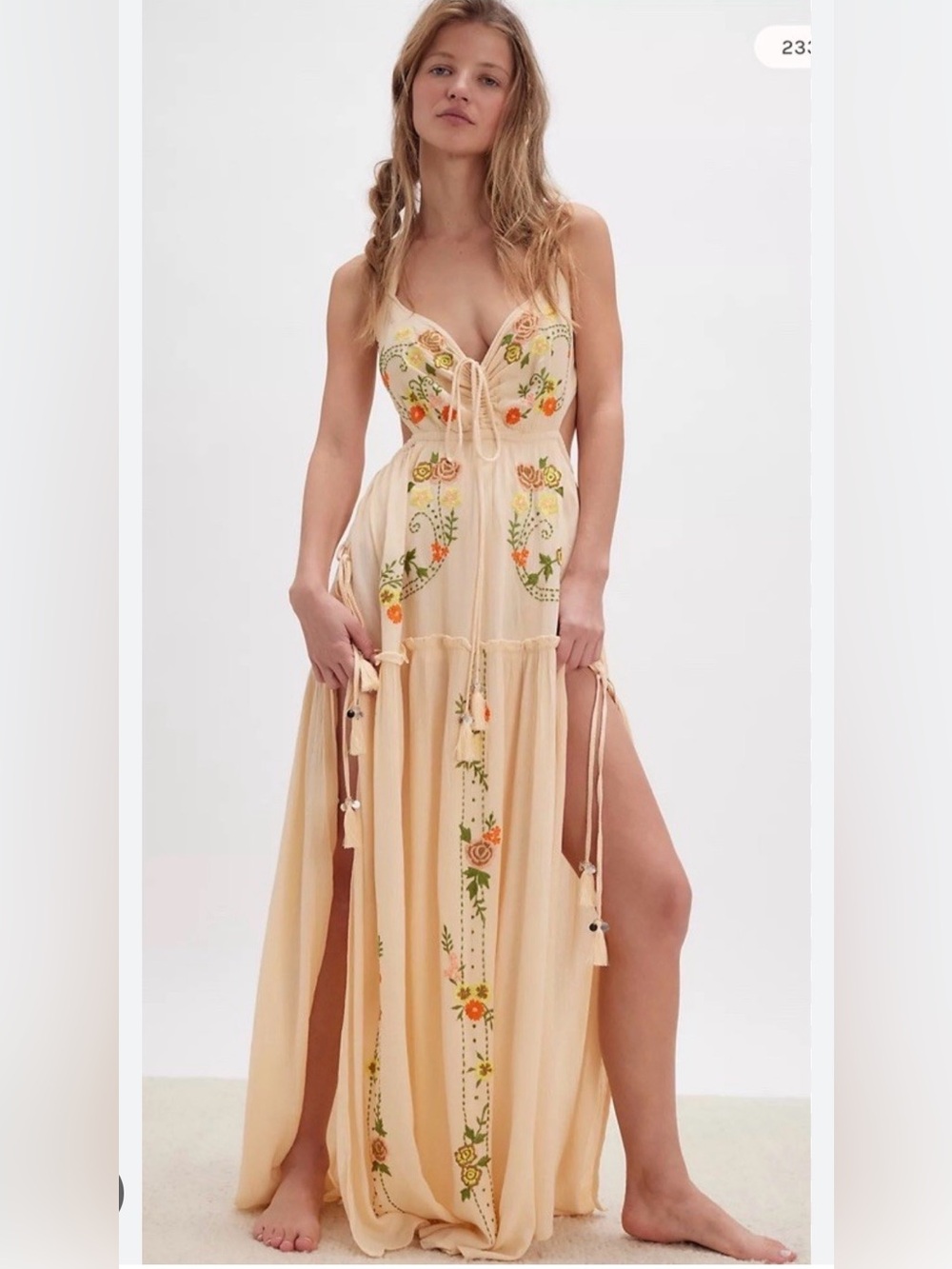 Free People Bali Palm Maxi Dress/Bodysuit